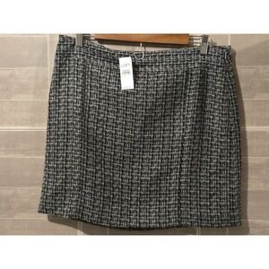 Ann‎ Taylor LOFT Women's Linen Blend Grey Black Gray Straight Skirt NWT Size 8